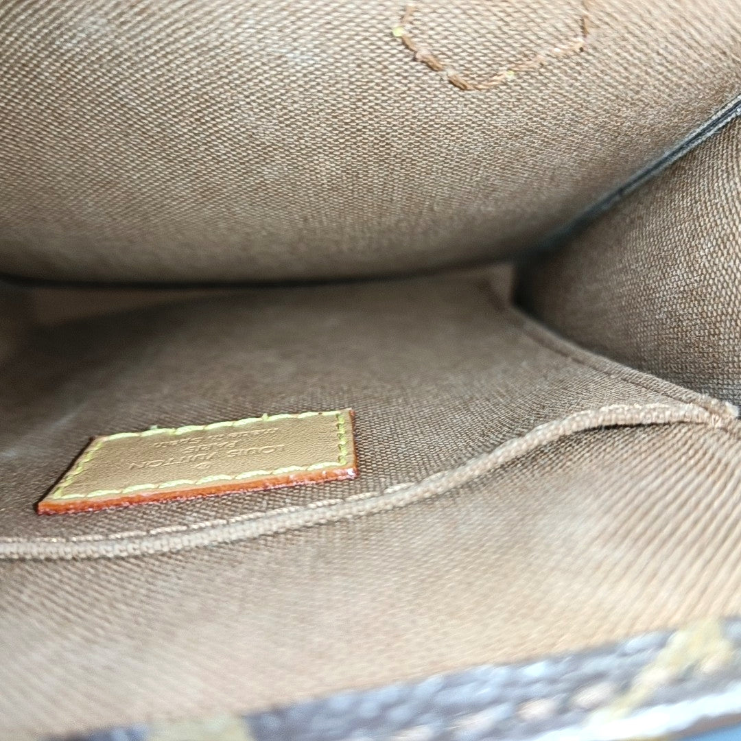 SAC PLAT Mini Monogram Coated Canvas Brown