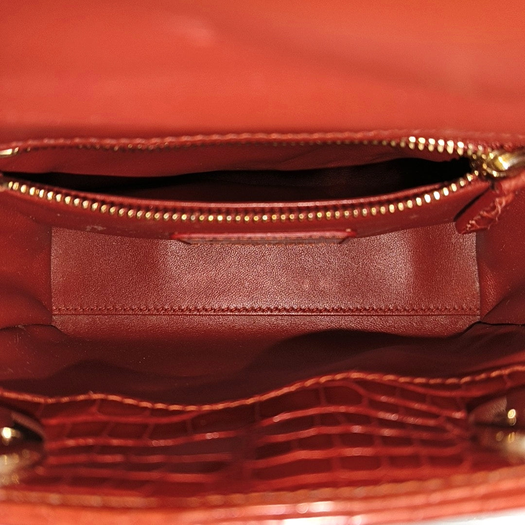 Lady Dior Mini Crocodile Red