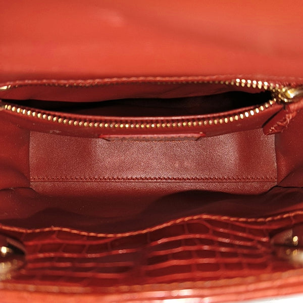 Lady Dior Mini Crocodile Red