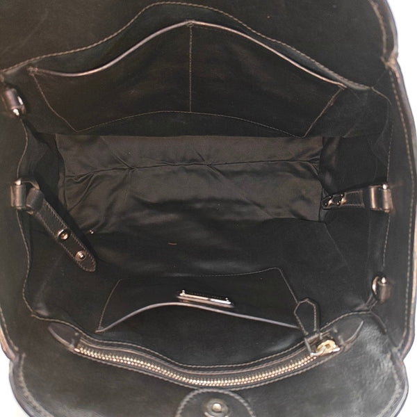 Calfskin Top Handle Bag Black