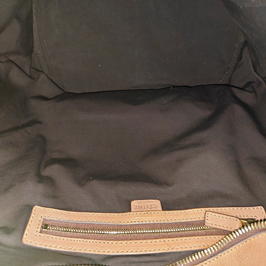 Calfskin Top Handle Bag Brown