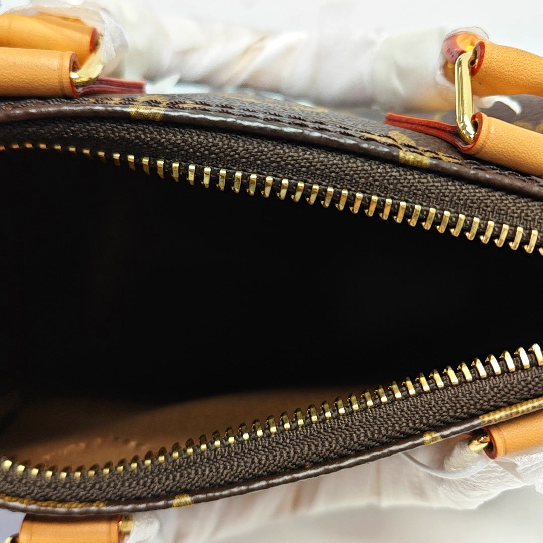 SPEEDY Nano Monogram Coated Canvas Brown