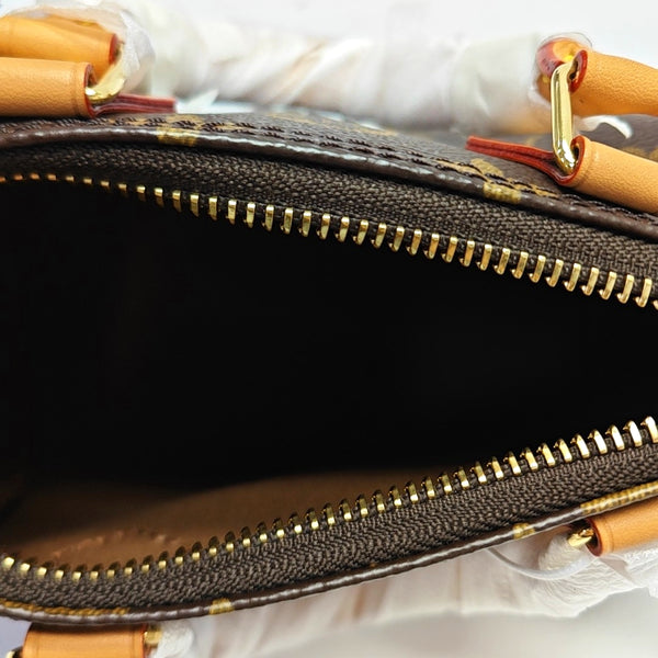 SPEEDY Nano Monogram Coated Canvas Brown