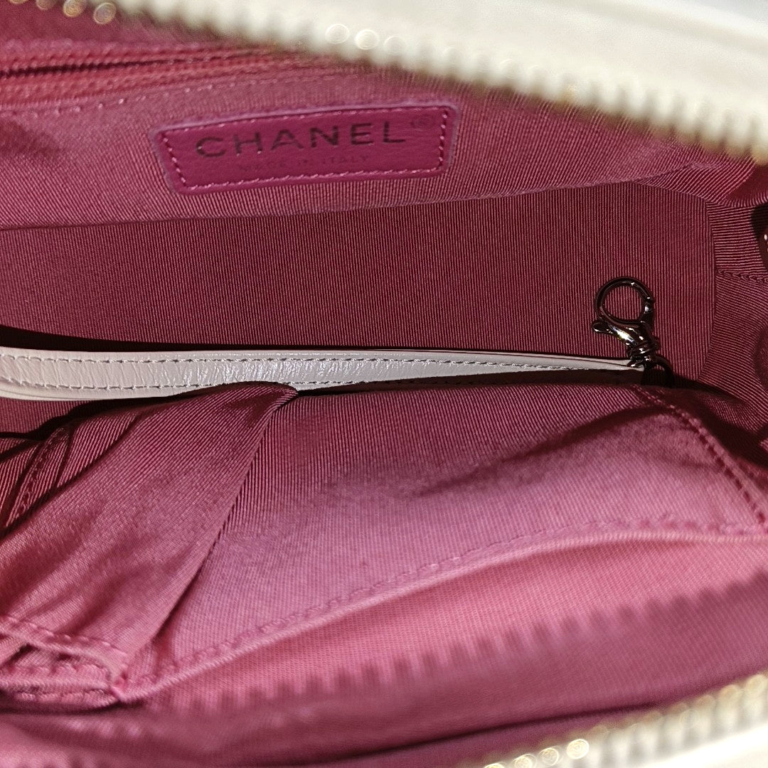 GABRIELLE Mini Quilted Calfskin White