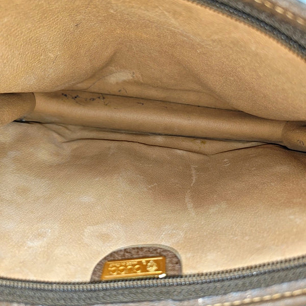 Monogram Coated Canvas Clutch Beige