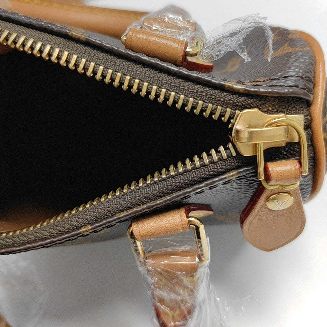 SPEEDY Nano Monogram Coated Canvas Brown