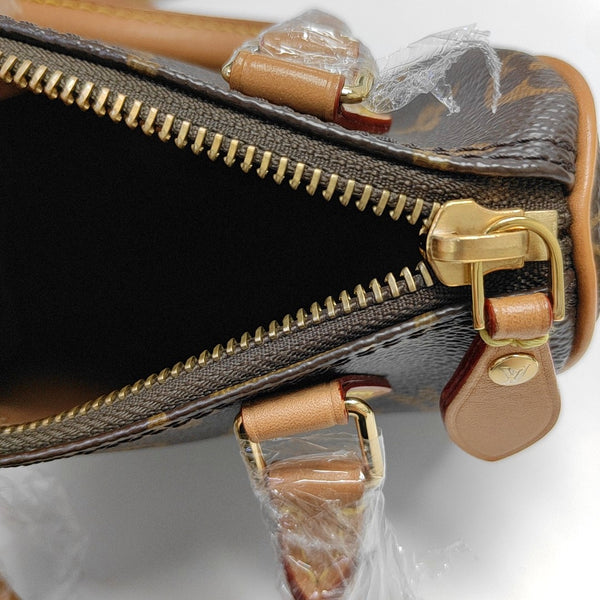 SPEEDY Nano Monogram Coated Canvas Brown