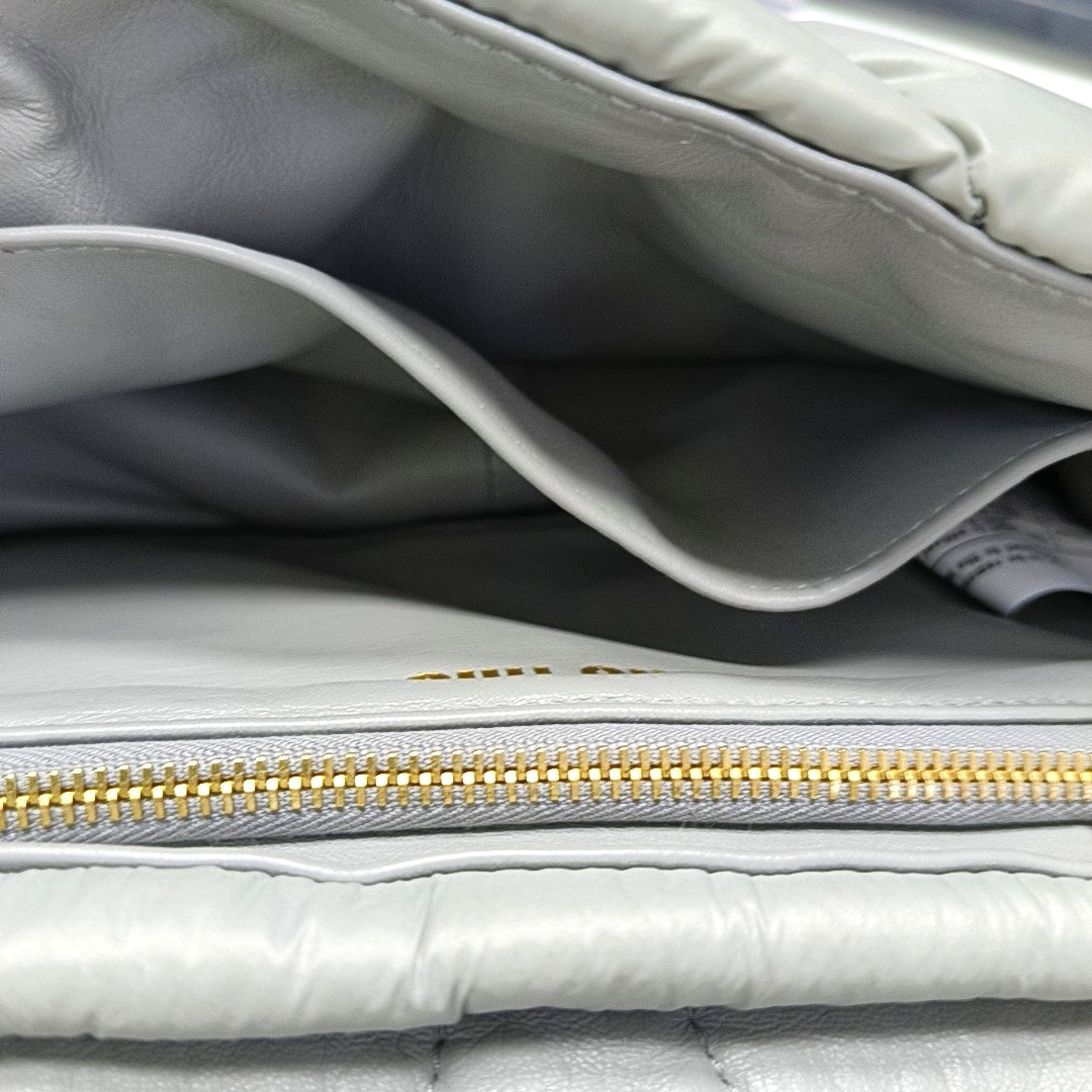 Quilted Nylon Crossbody Bag Gray