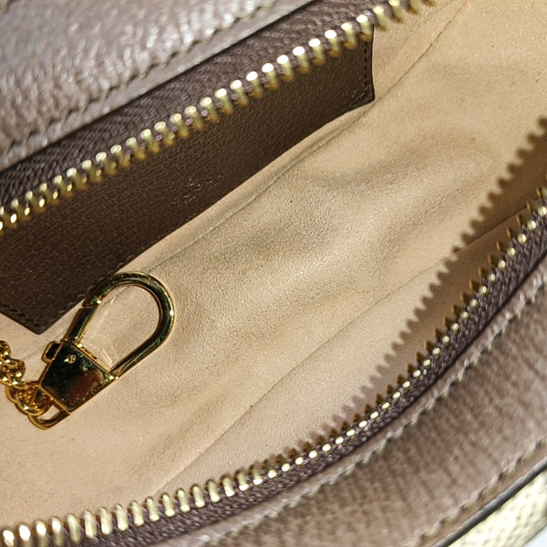 Ophidia Mini Monogram Coated Canvas Beige