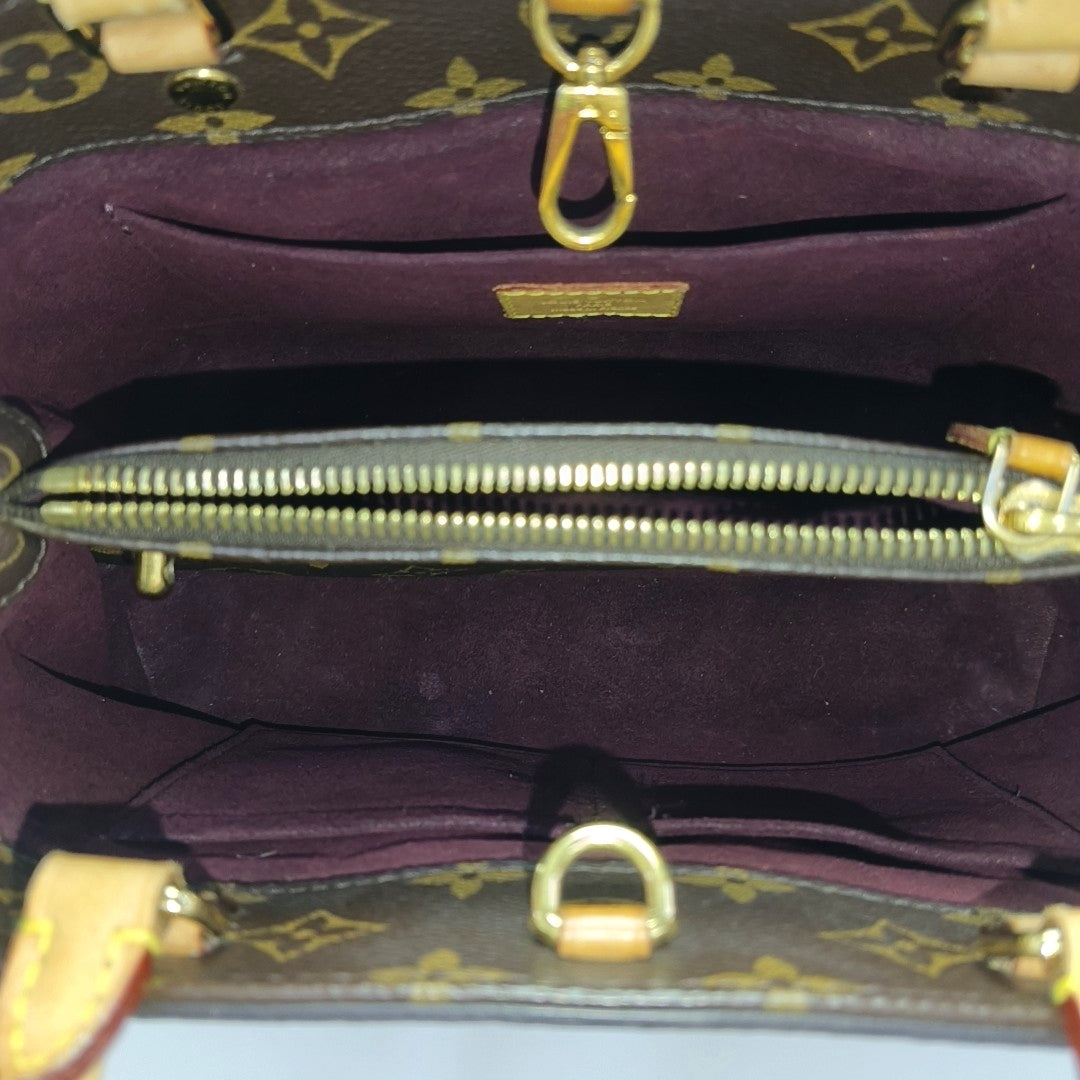 MONTAIGNE BB Monogram Coated Canvas Brown