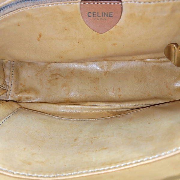 Coated Canvas Top Handle Bag Brown