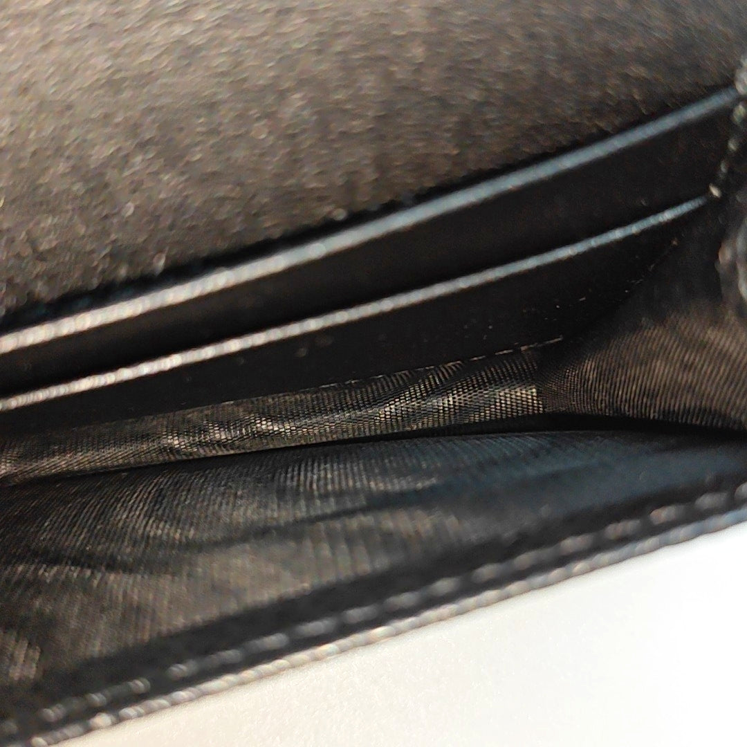 Saddle Mini Lambskin Black Card Holder