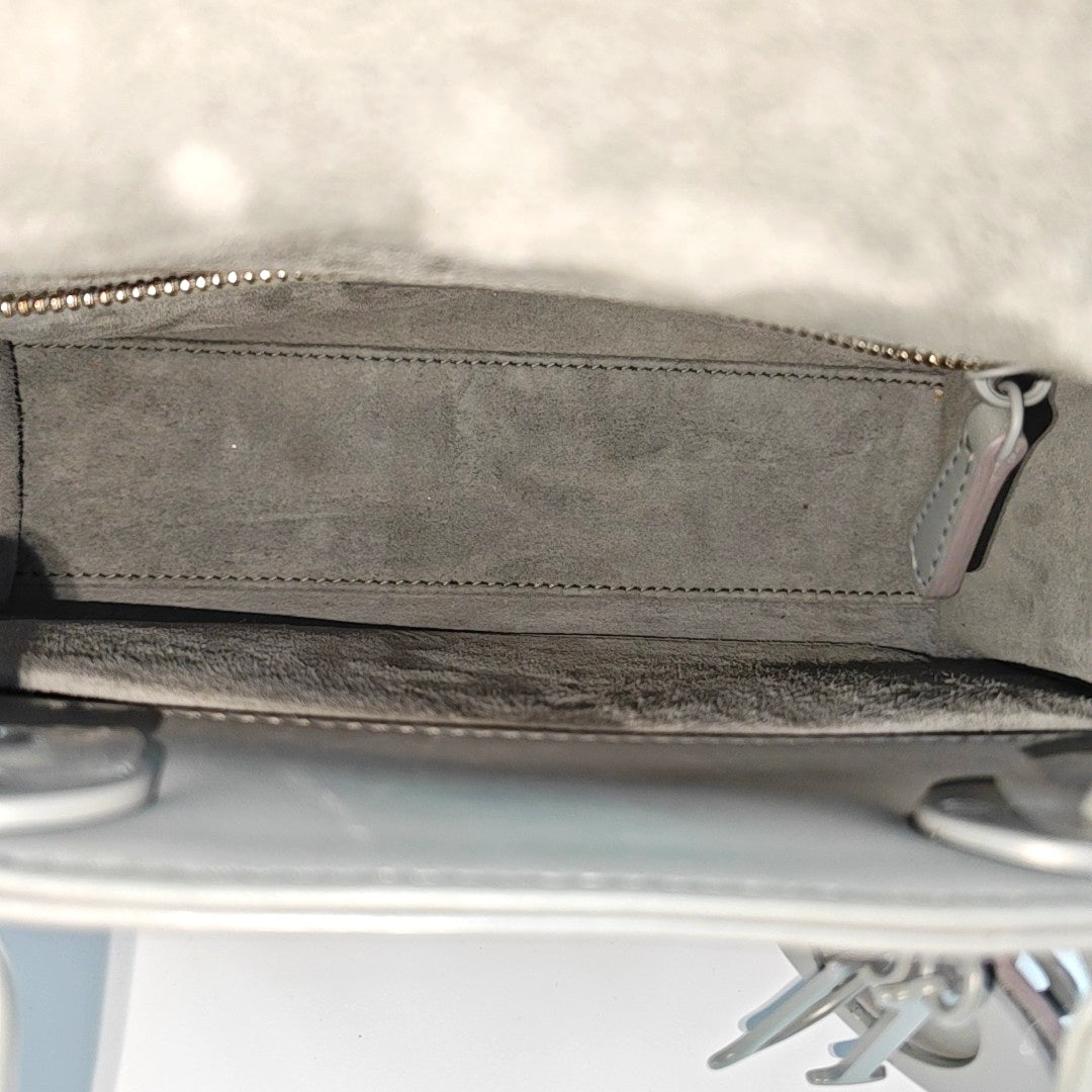 Authenticated pre-owned  Lady Dior Small Quilted Calfskin Grey - Crossbody Bag at Looply