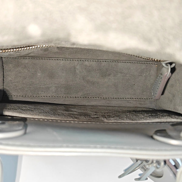 Authenticated pre-owned  Lady Dior Small Quilted Calfskin Grey - Crossbody Bag at Looply