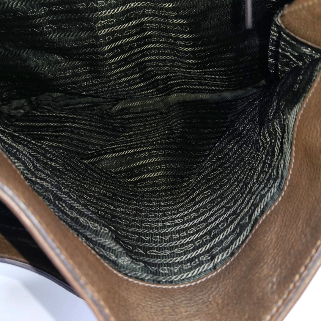 Calfskin Shoulder Bag Brown
