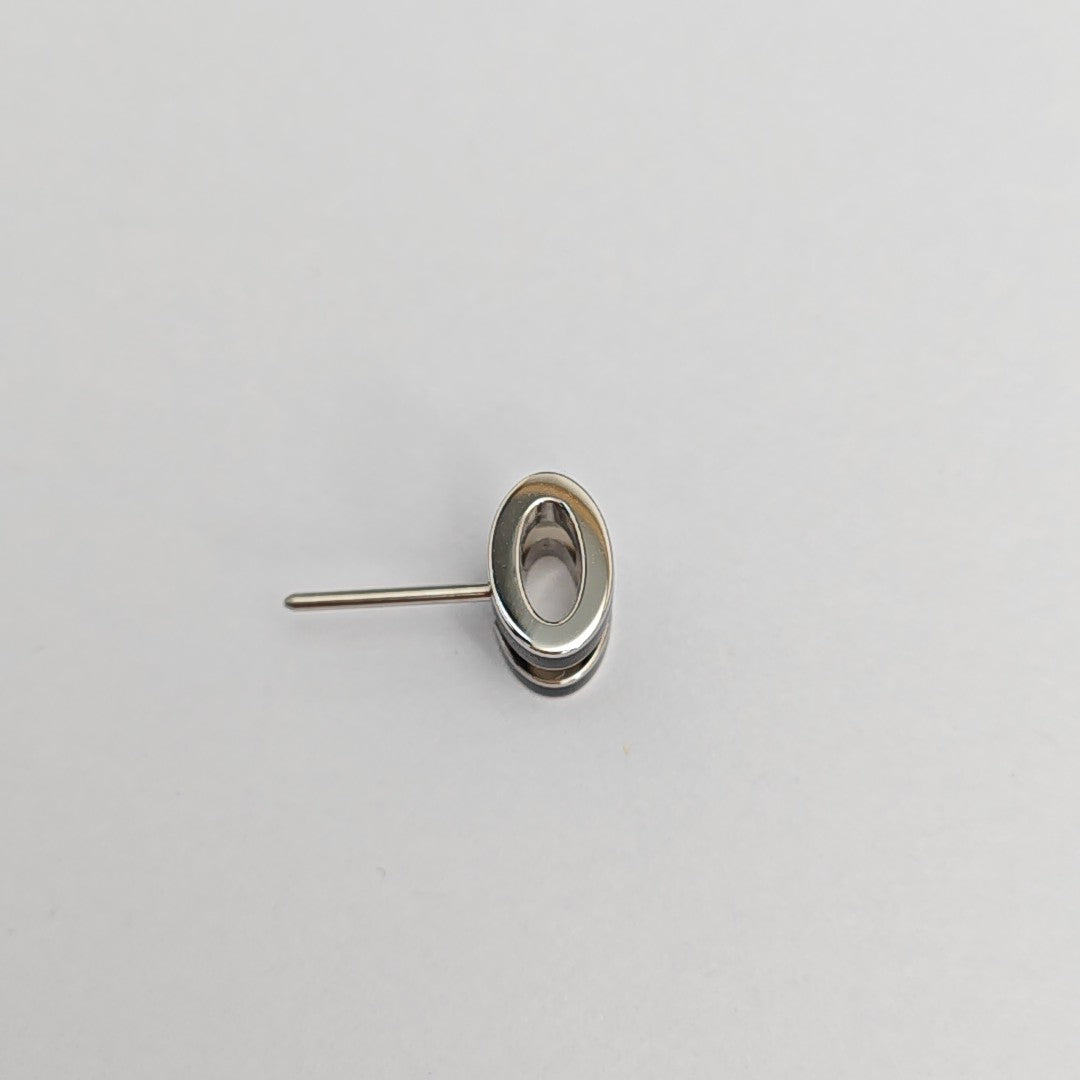 Pop H Metal Silver Stud Earrings