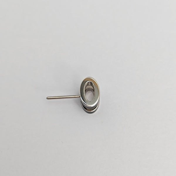 Pop H Metal Silver Stud Earrings