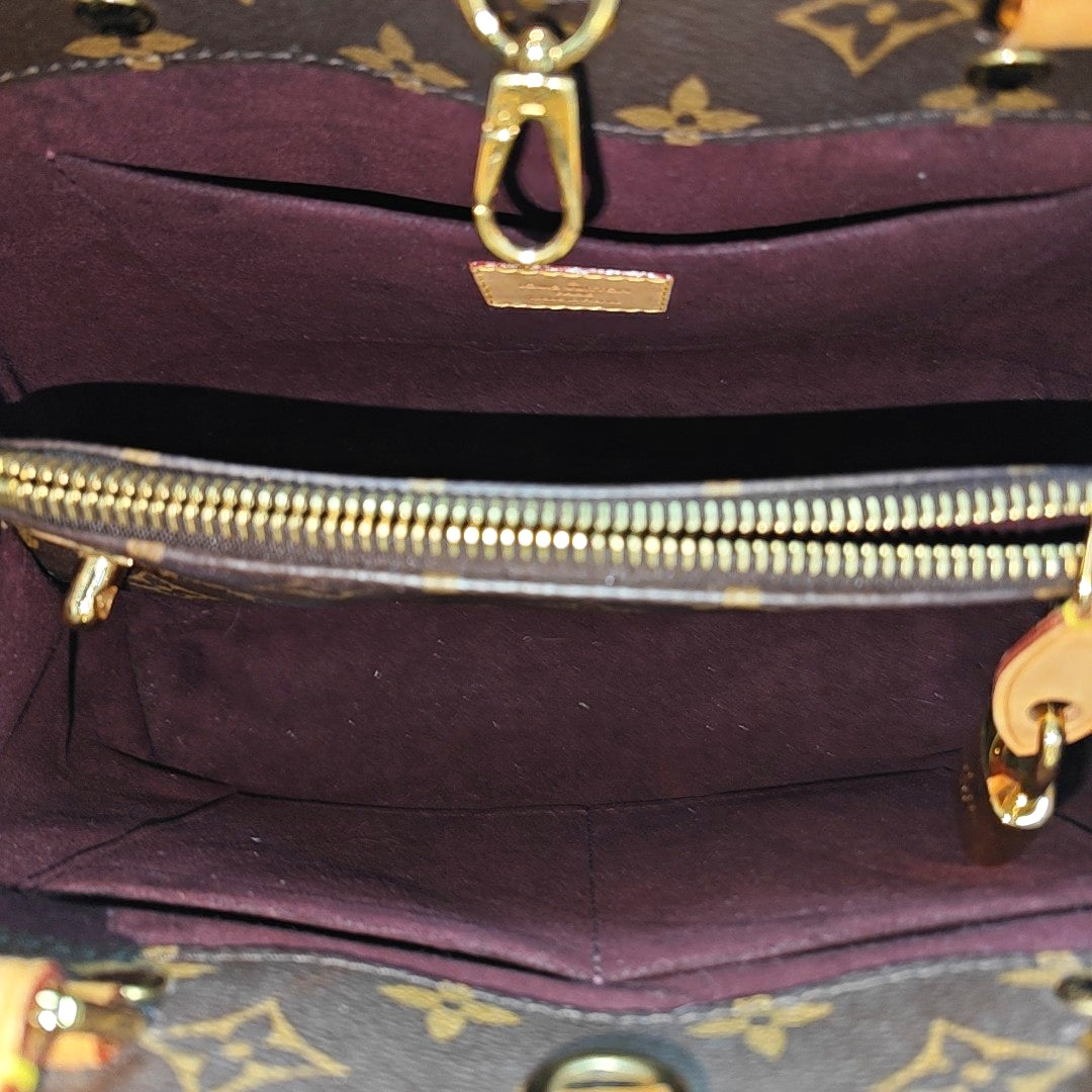 MONTAIGNE Monogram Coated Canvas Brown