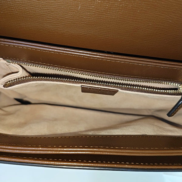 Horsebit 1955 Medium Monogram Coated Canvas Beige