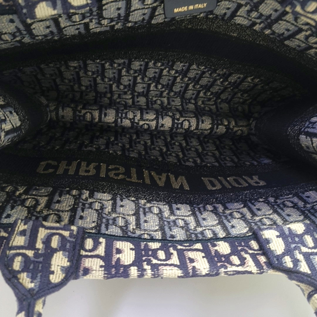 Book Tote Medium Oblique Canvas Blue