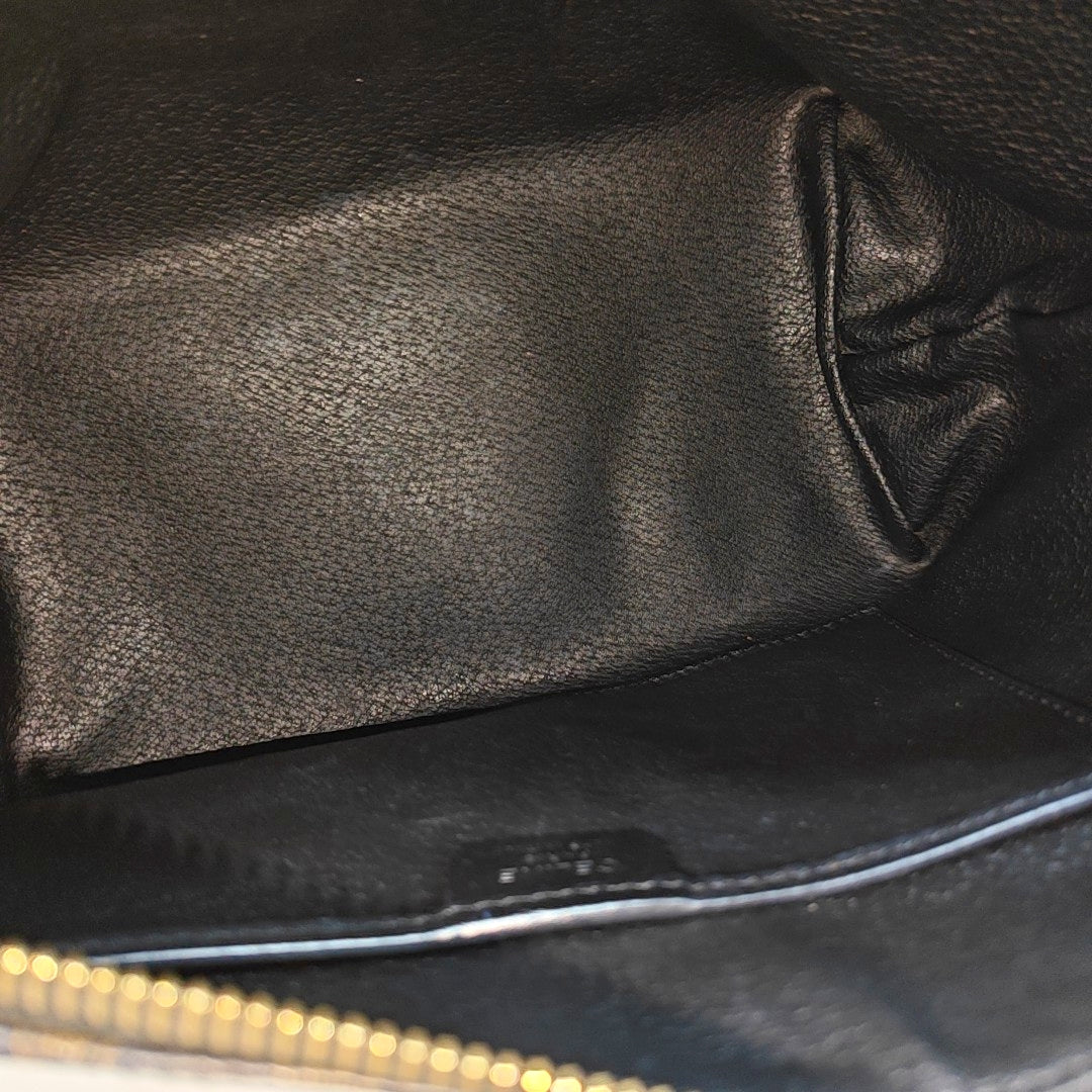 Coated Canvas Top Handle Bag Black
