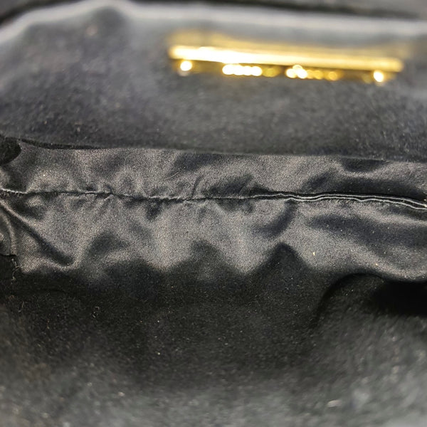 Quilted Lambskin Top Handle Bag Black