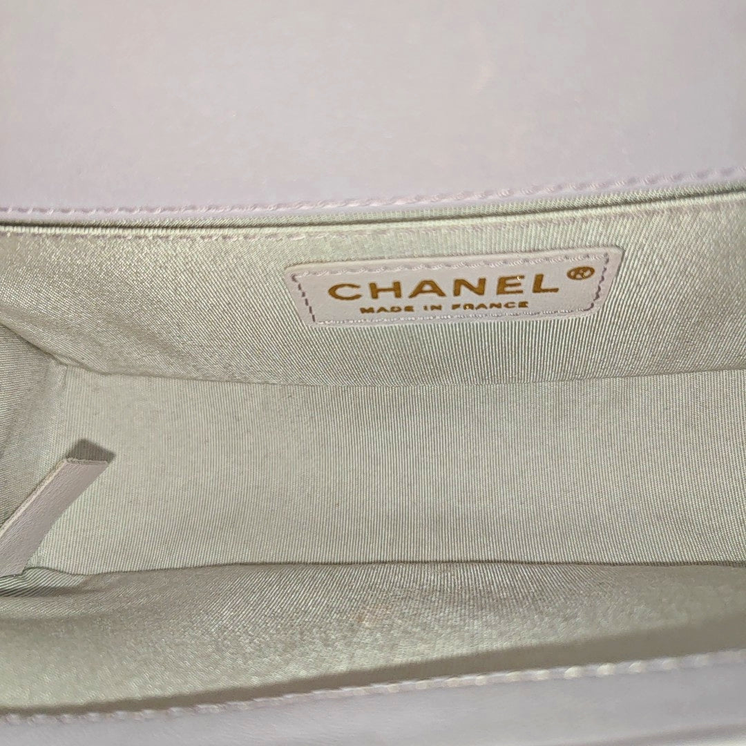 BOY CHANEL Small Quilted Patent Leather Purple