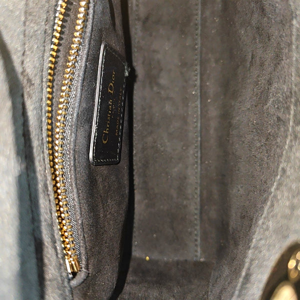 Lady Dior Mini Cannage Fabric Black