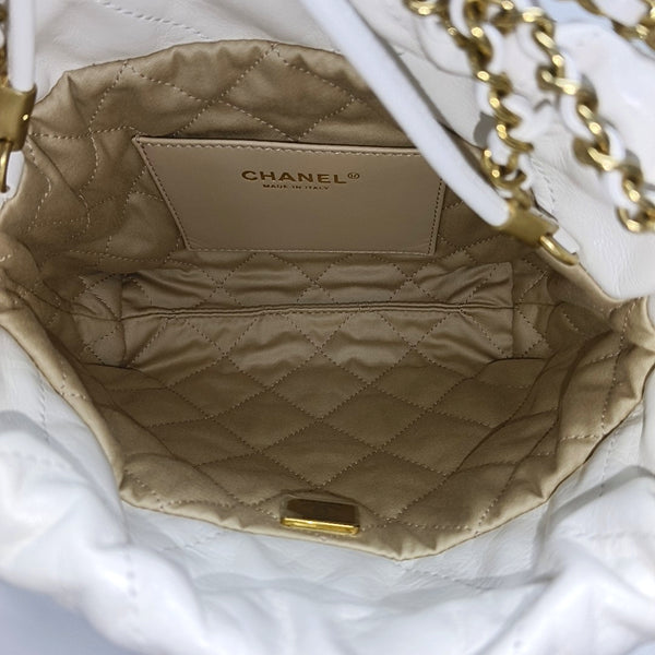 CHANEL 22 Mini Quilted Calfskin White