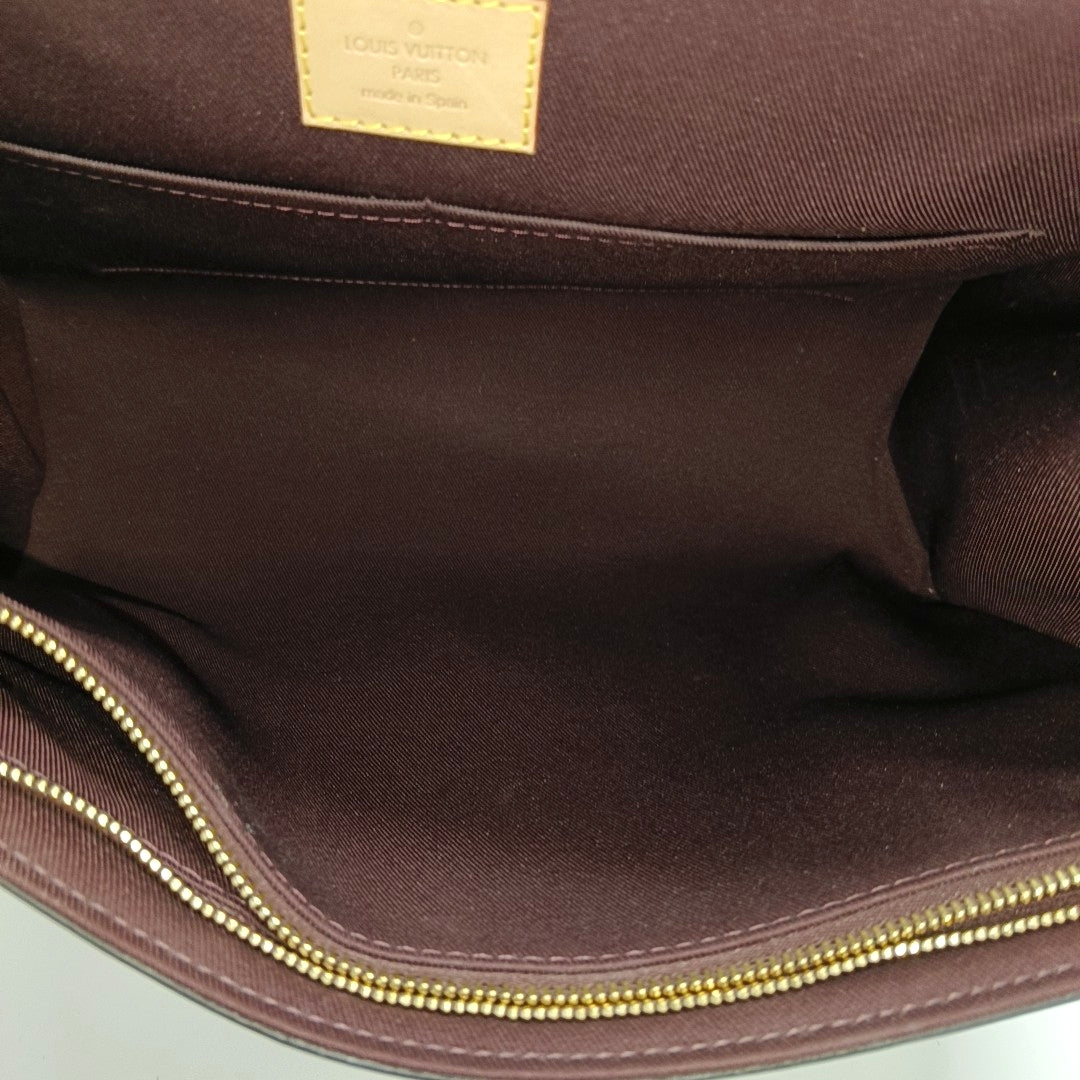 CLUNY MM Monogram Coated Canvas Brown