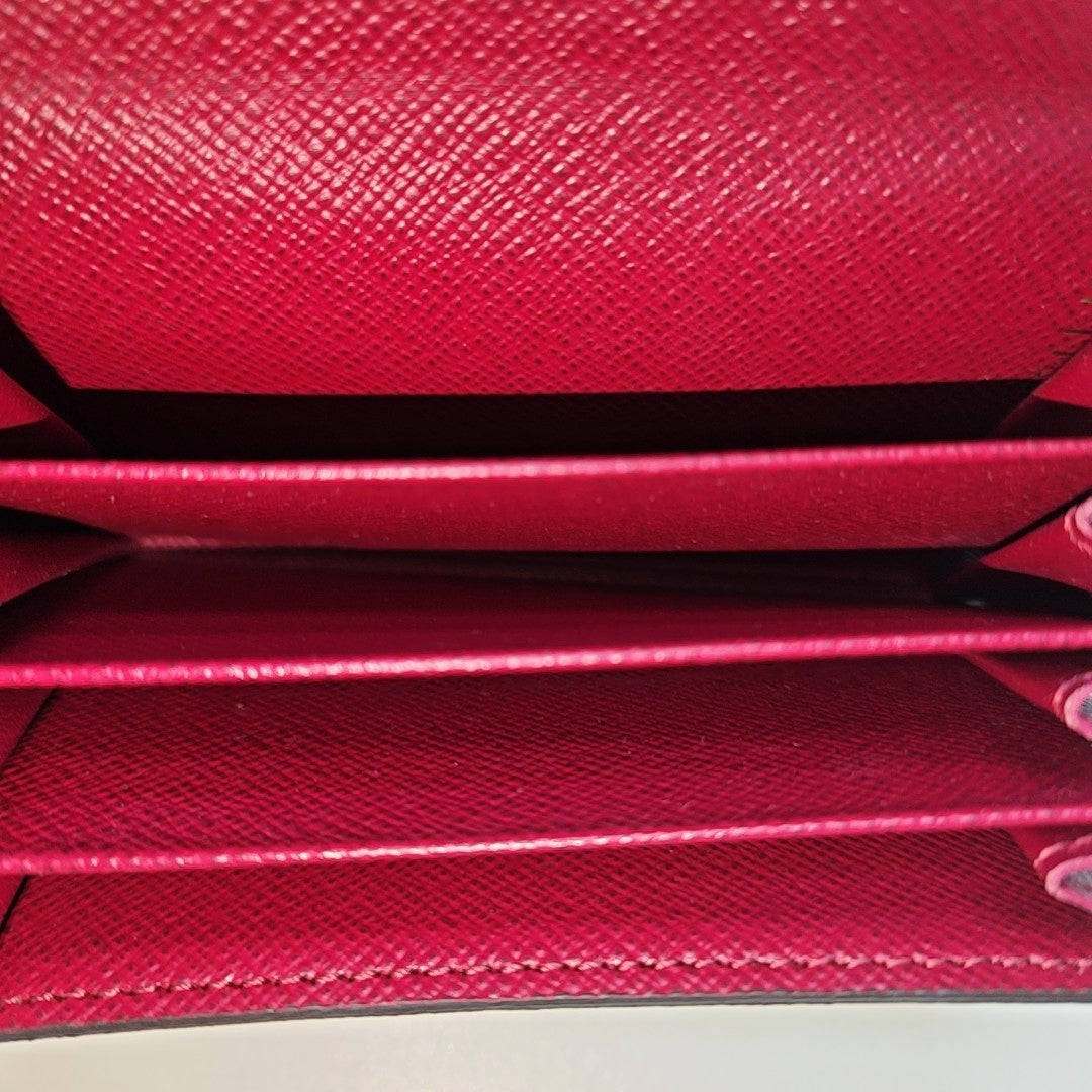 MARIE LOU Monogram Coated Canvas Brown Card Holder