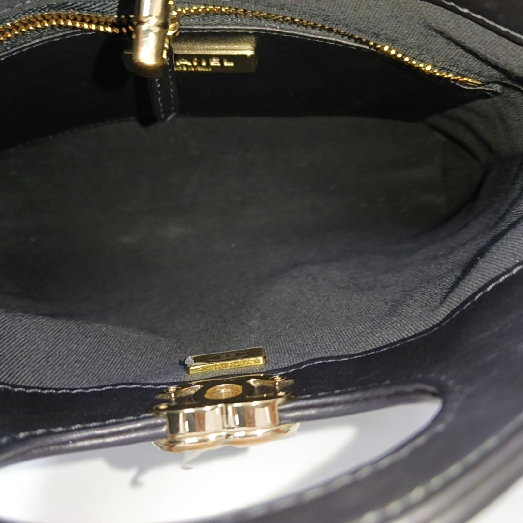 CHANEL 31 Mini Quilted Waxed Cafskin Black