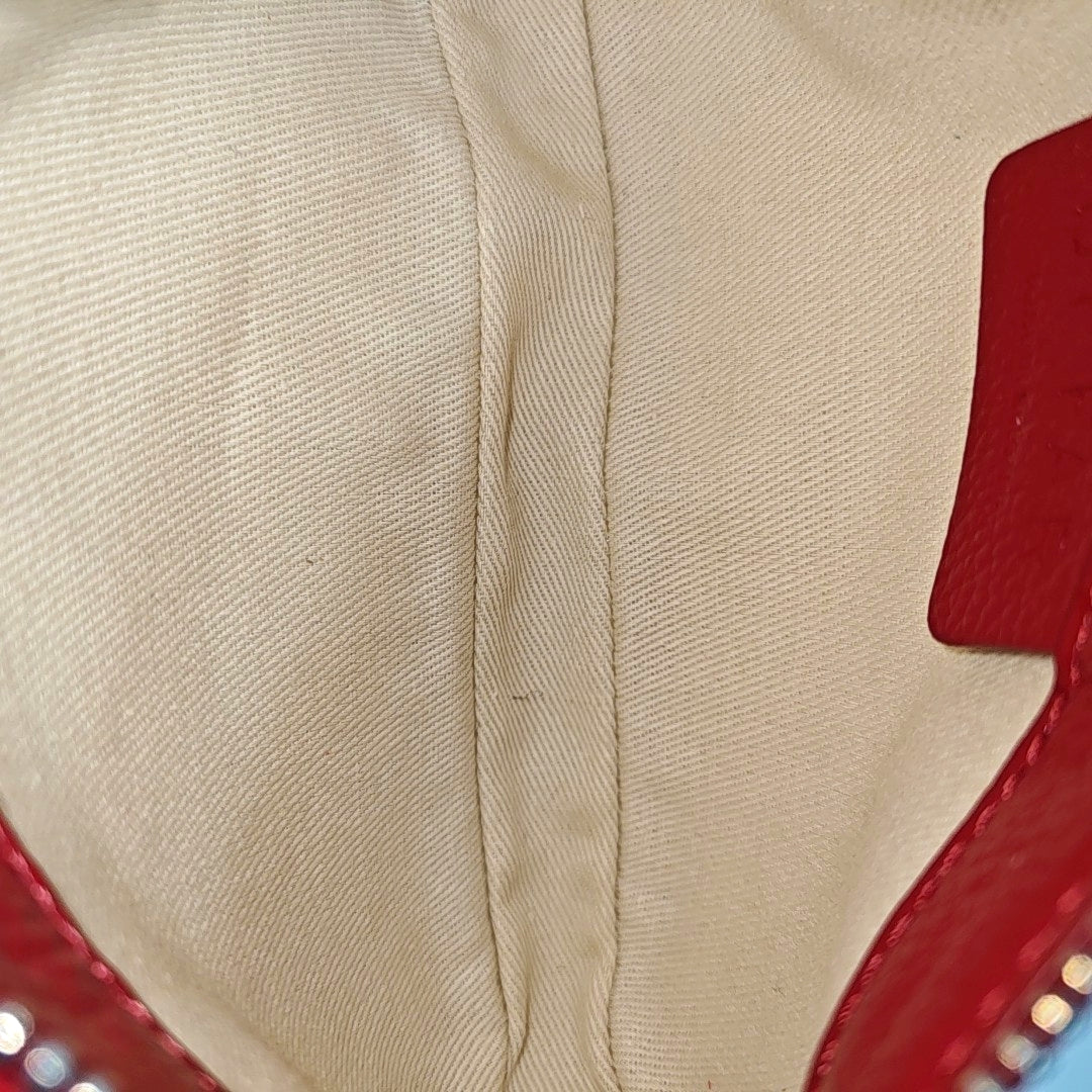 Leather Top Handle Bag Red