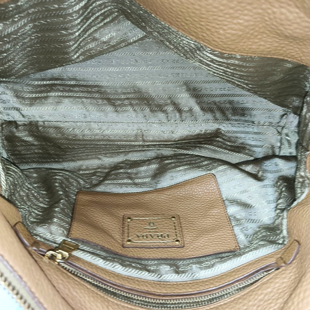Calfskin Shoulder Bag Brown