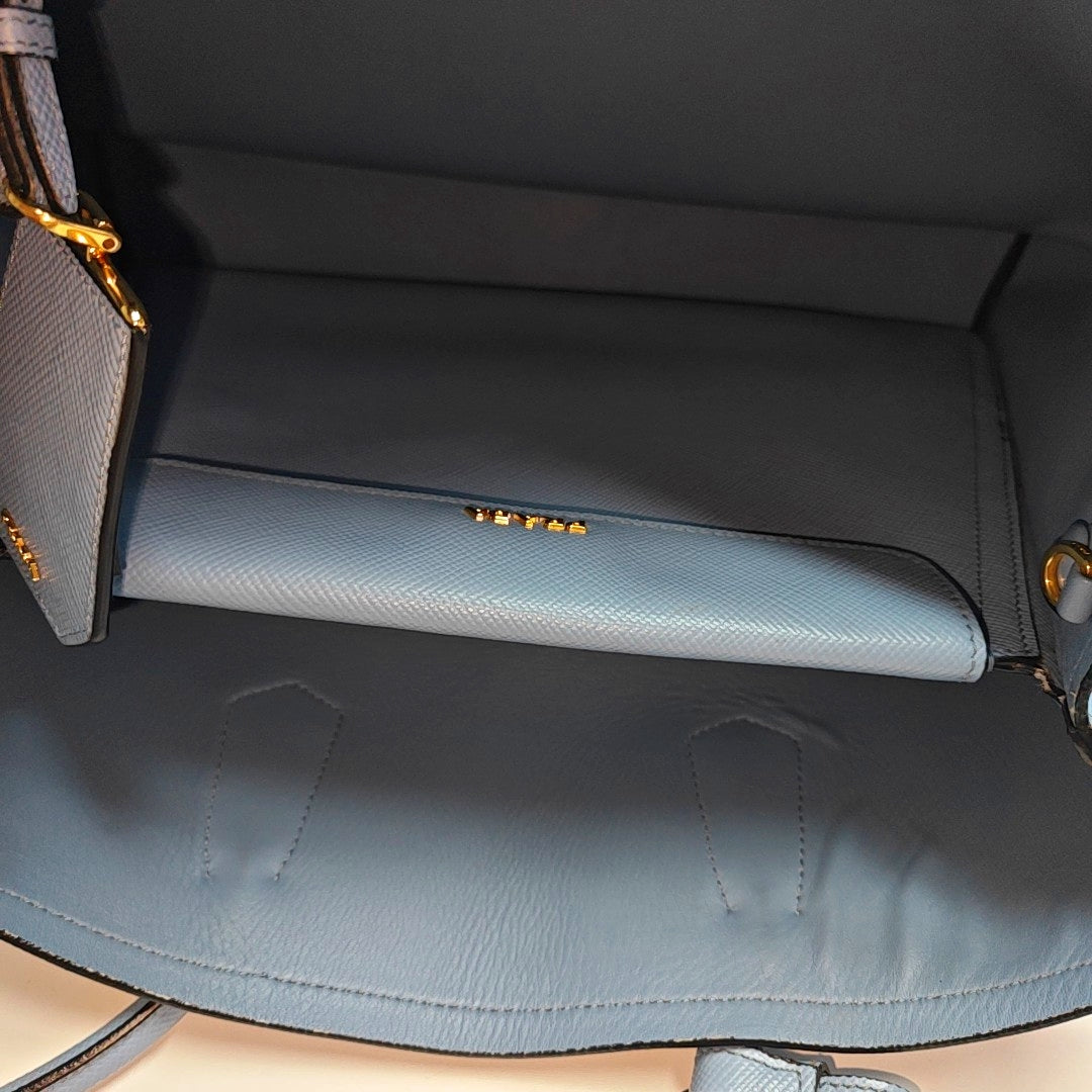 Double Large Calfskin Blue