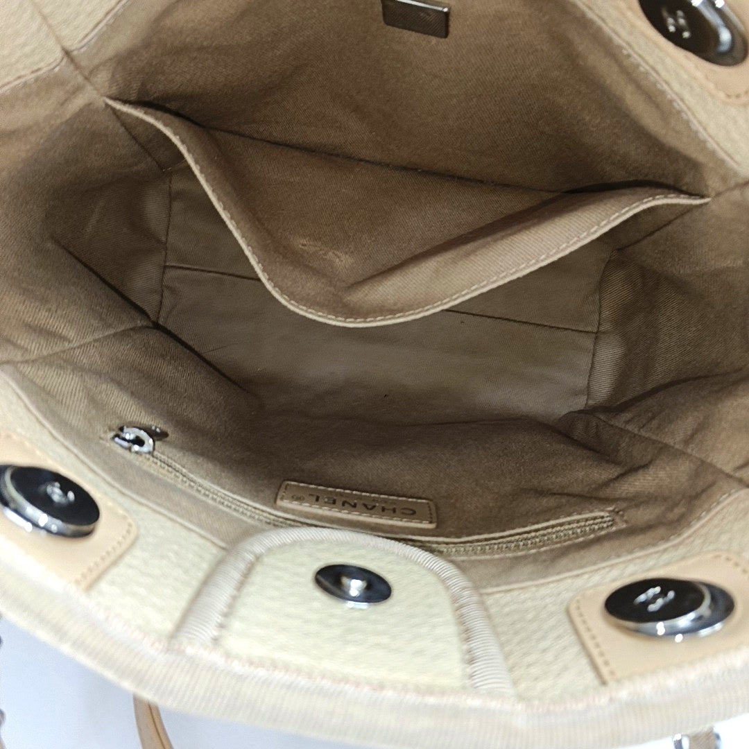 Authenticated pre-owned  DEAUVILLE Canvas Beige - Tote Bag at Looply