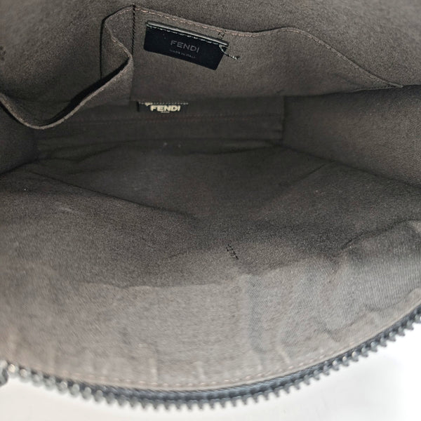 Coated Canvas Shoulder Bag Black