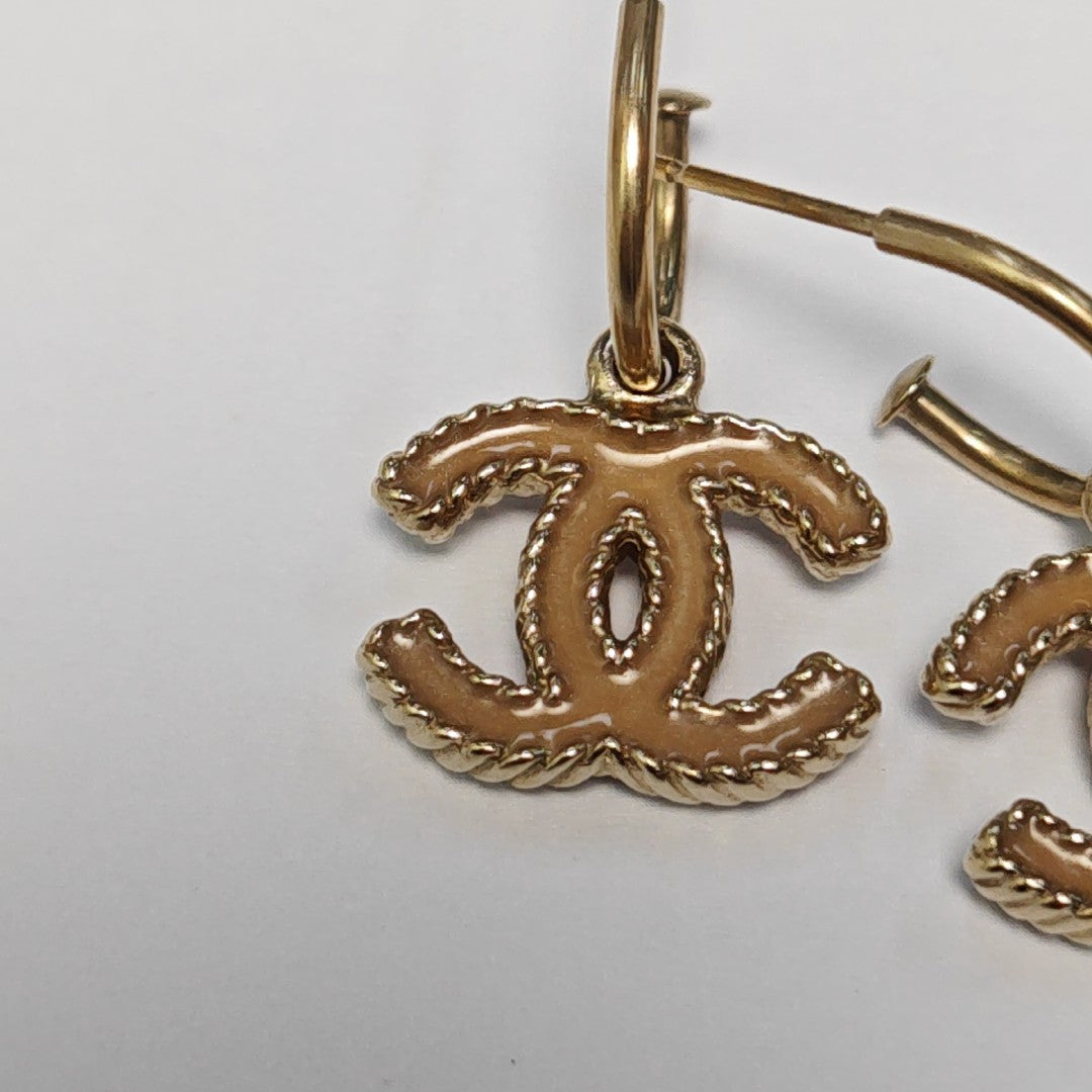 CC Logo Metal Gold Earrings