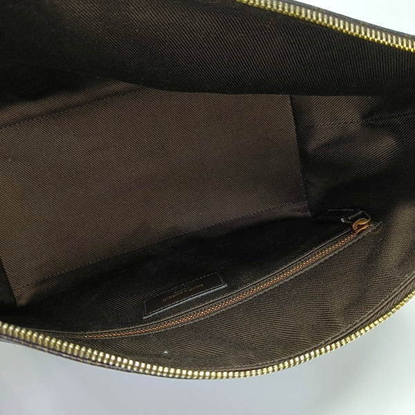 Coated Canvas Shoulder Bag Brown