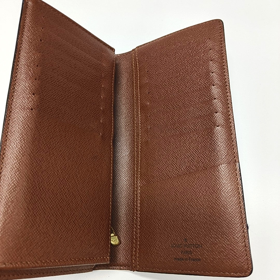 HINGE BRAZZA Monogram Coated Canvas Brown Wallet