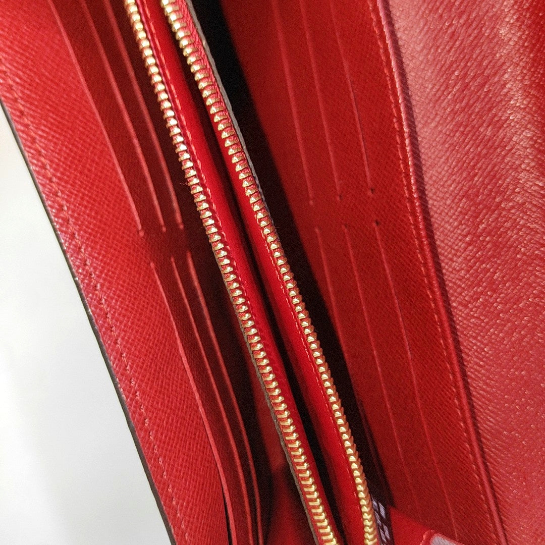 SARAH RETIRO Monogram Coated Canvas Brown Wallet