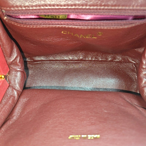 Quilted Suede Top Handle Bag Red