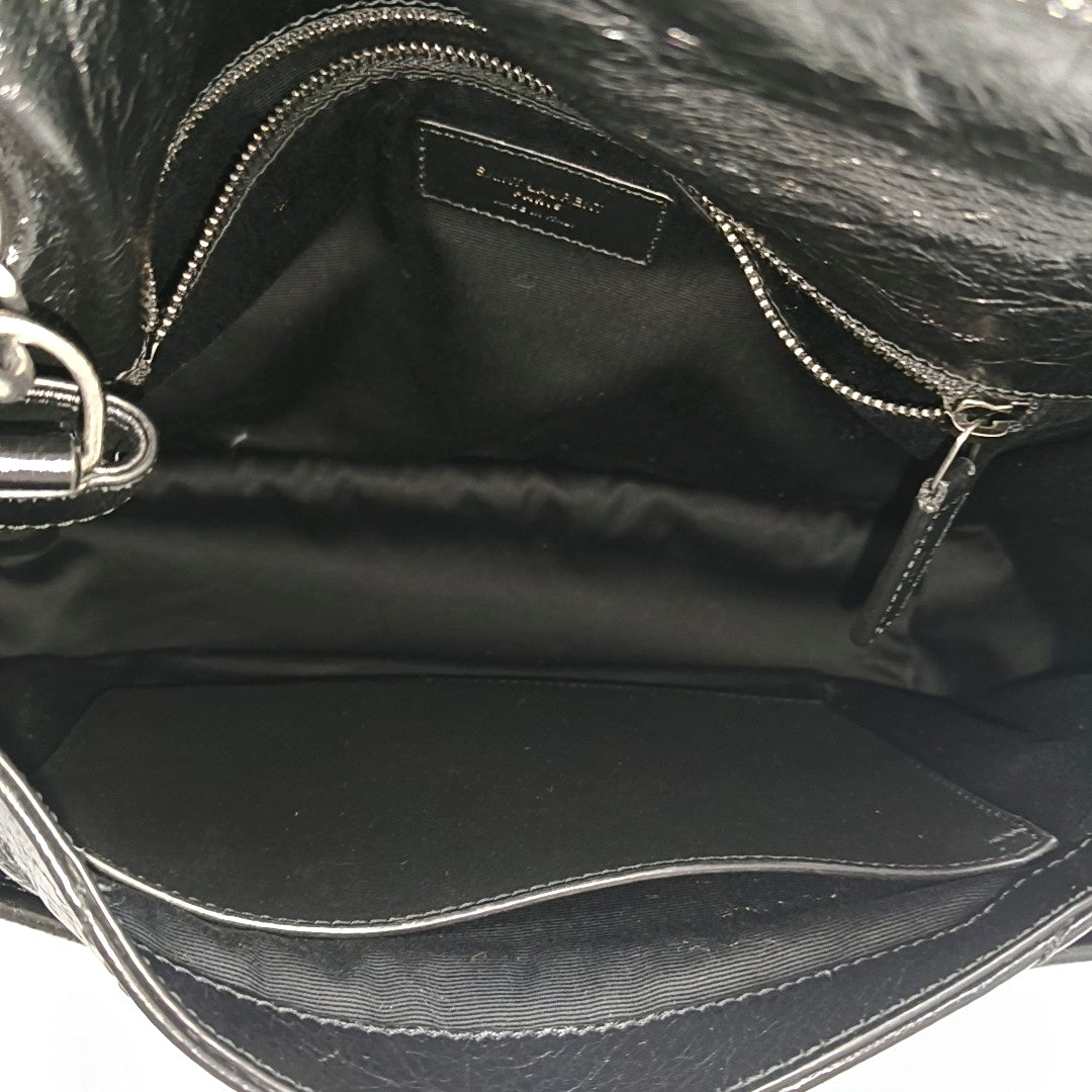 NIKI Medium Chevron Calfskin Black
