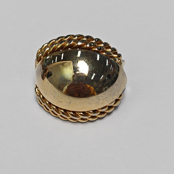 Twist Round Metal Gold Clip On Earrings