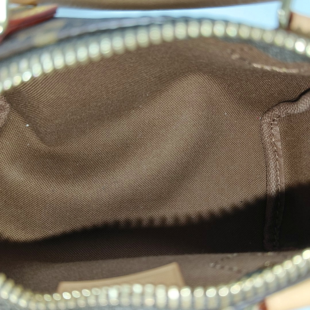 Authenticated pre-owned  SPEEDY Nano Monogram Coated Canvas Brown - Shoulder Bag at Looply
