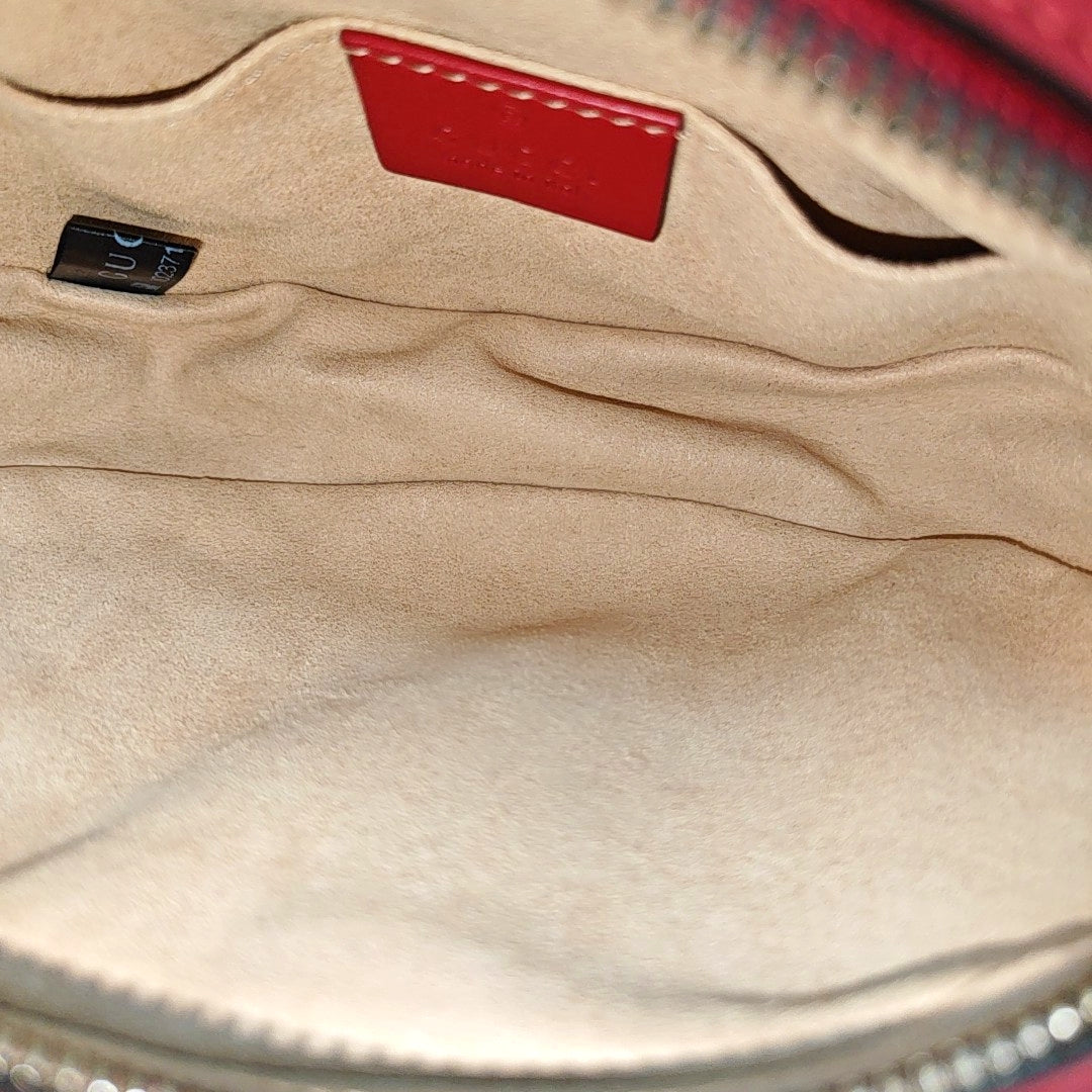 Authenticated pre-owned  GG Marmont Quilted Calfskin Red - Belt Bag at Looply