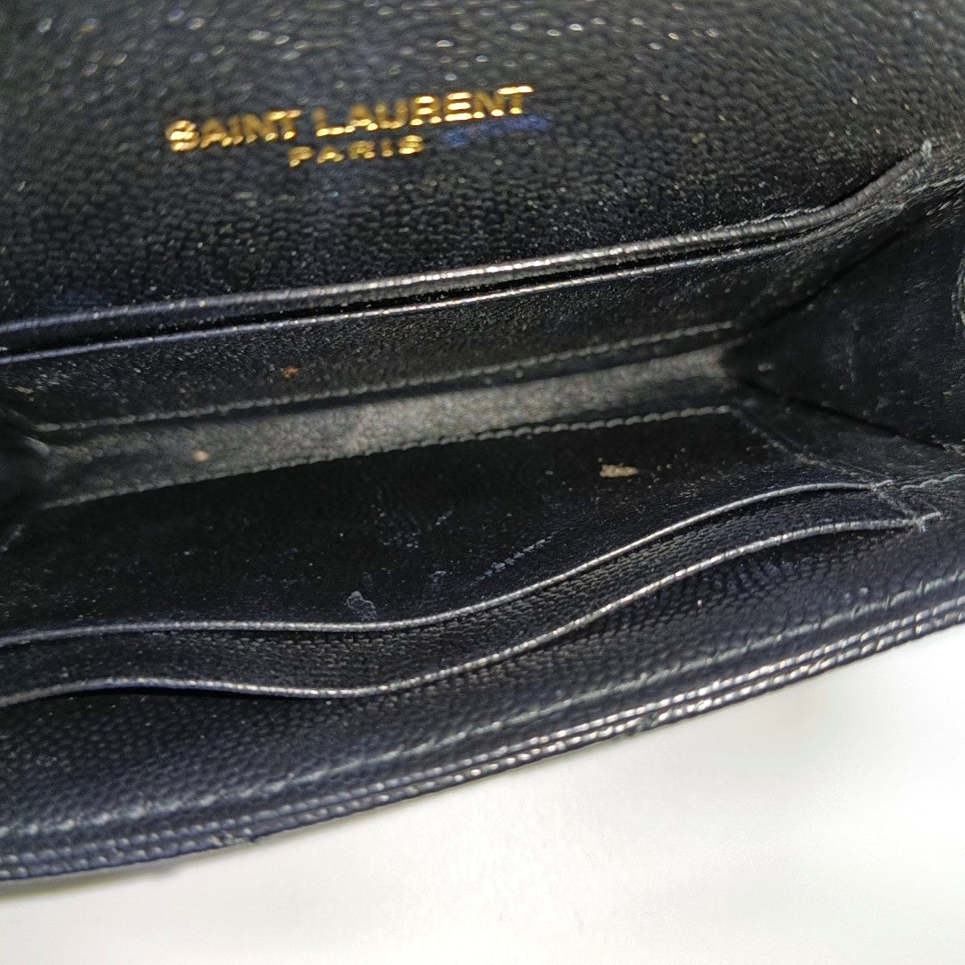 MONOGRAM Small Chevron Calfskin Black Wallet