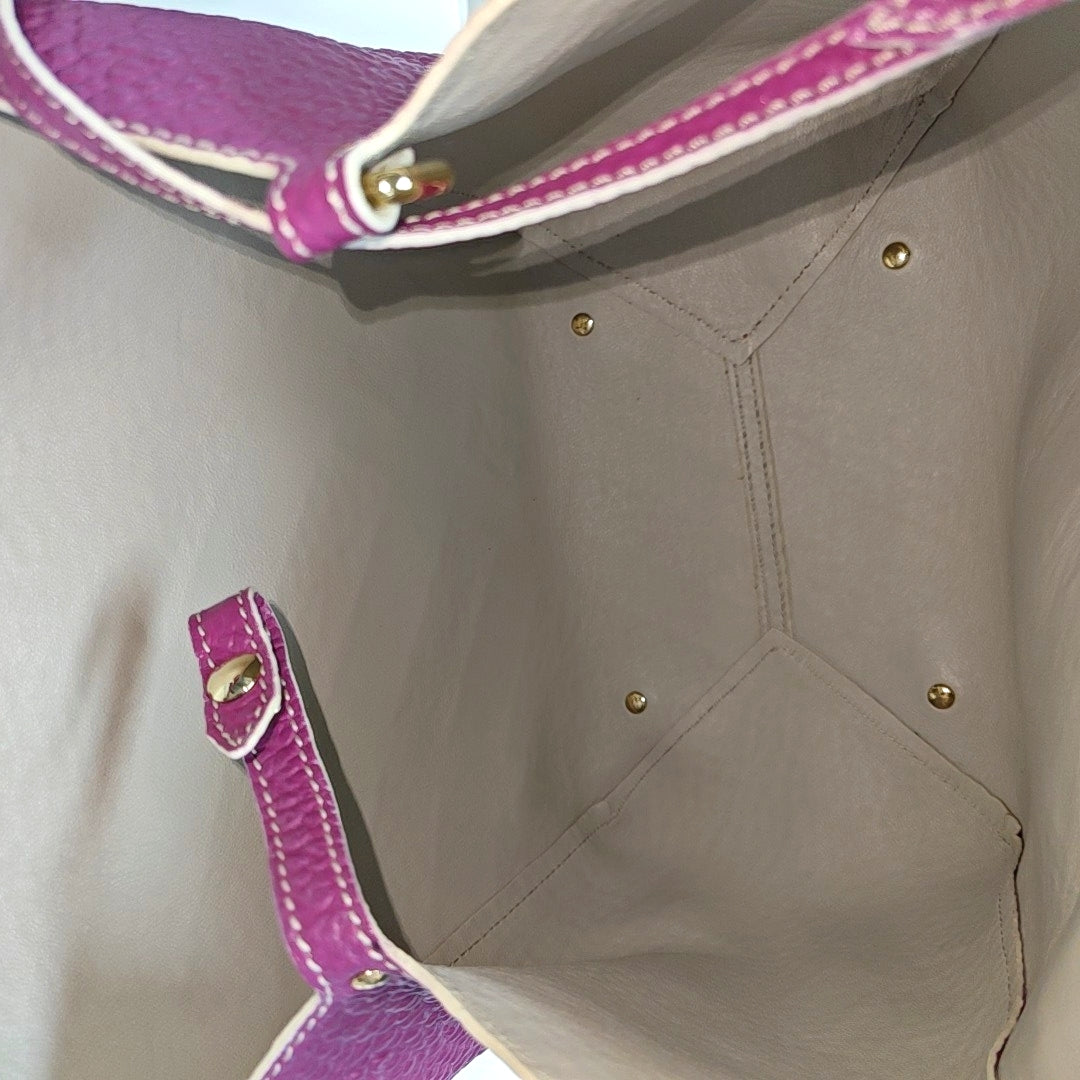 Calfskin Tote Bag Purple