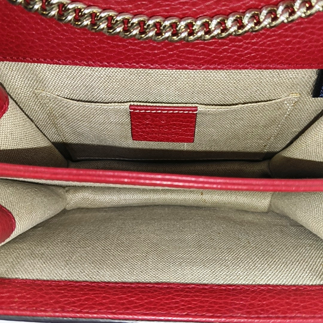 Interlocking G Small Calfskin Red