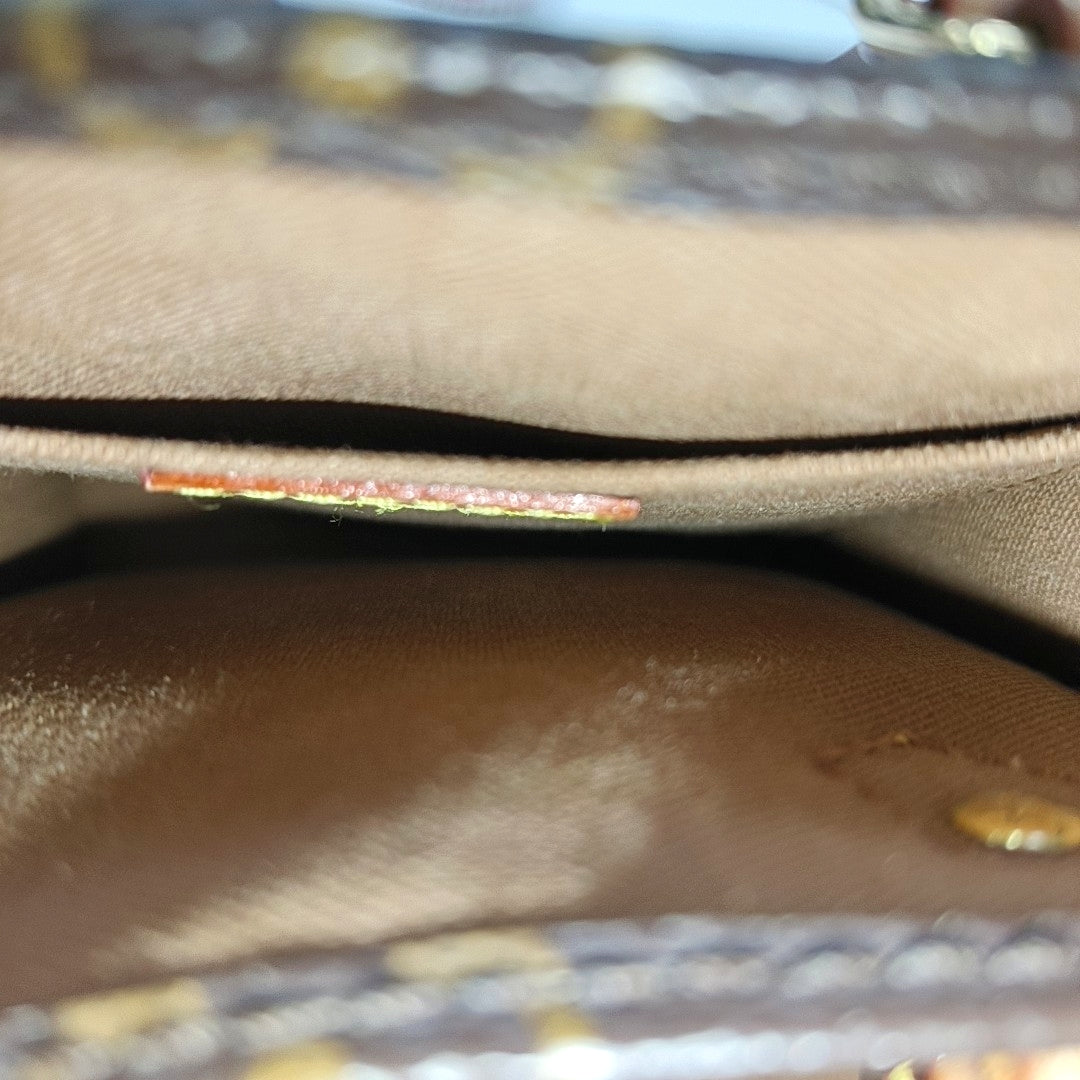 SAC PLAT Mini Monogram Coated Canvas Brown